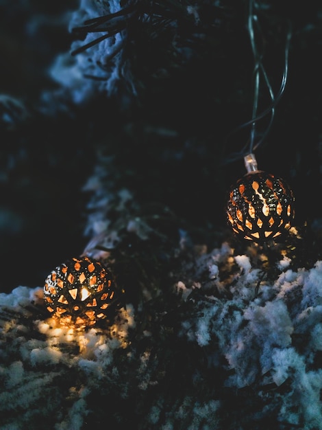 Close-up of christmas treee decor