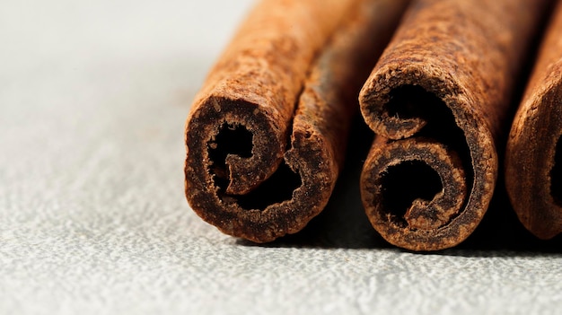 Photo close up cinnamon stick