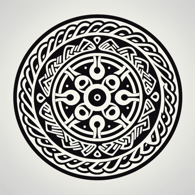 a close up of a circular design with a design of a celtic knot generative ai