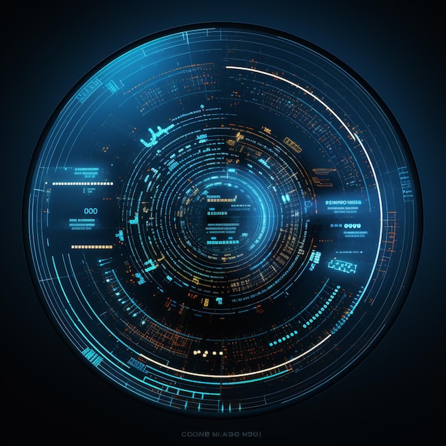 Photo a close up of a circular digital display with a lot of information generative ai