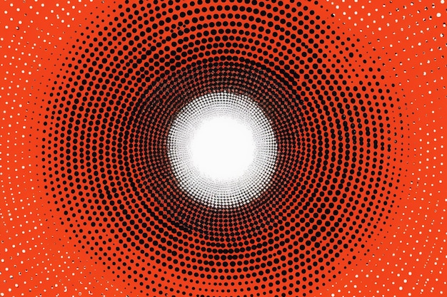 A close up of a circular dot pattern on a red background generative ai