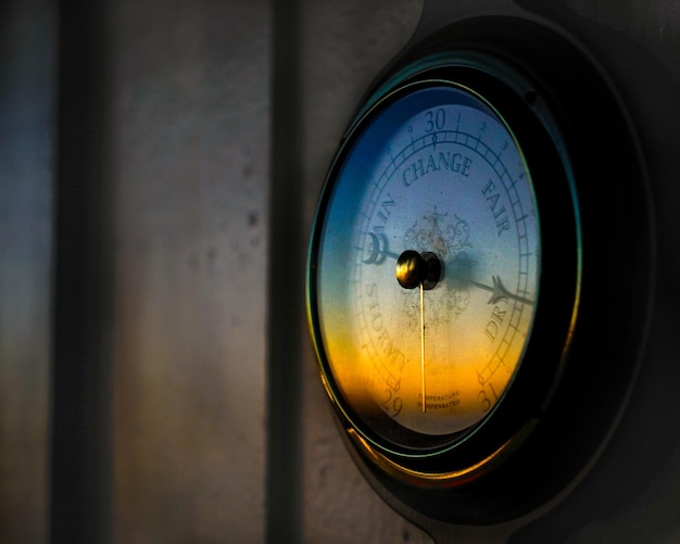 close-up of circular object on wall