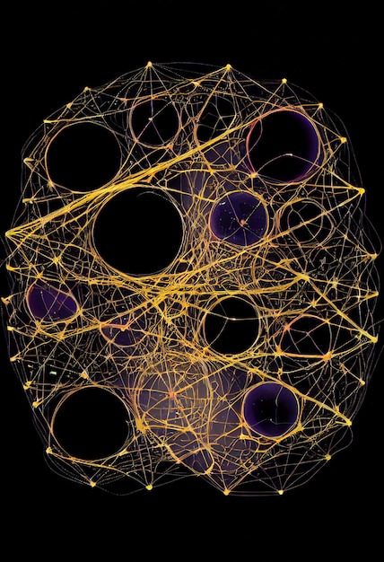 Close up of circular object with many circles different colors generative ai