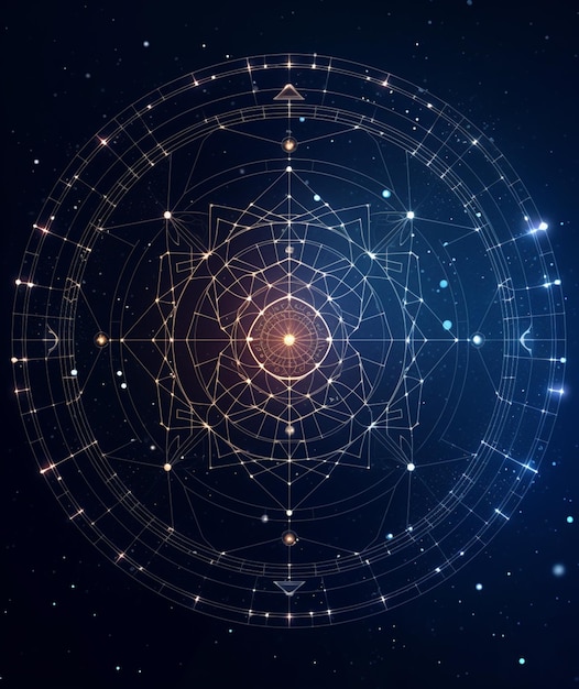 a close up of a circular object with many lines and dots generative ai