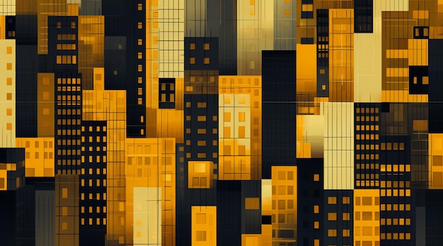 a close up of a cityscape with a lot of tall buildings generative ai