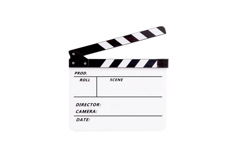 Photo close-up of clapboard on white background