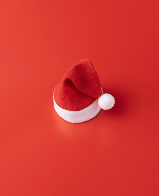 Close up on classic Santa hat isolated