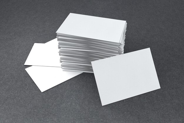 Photo close up of clean businessvisiting cards on textured concrete background mock up 3d rendering