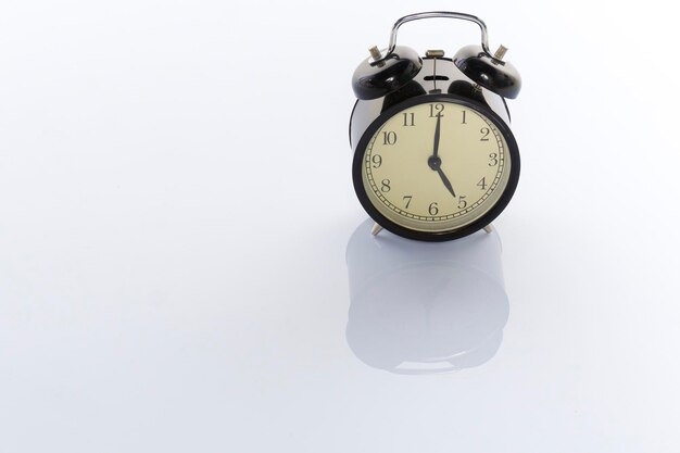 Close-up of clock against white background