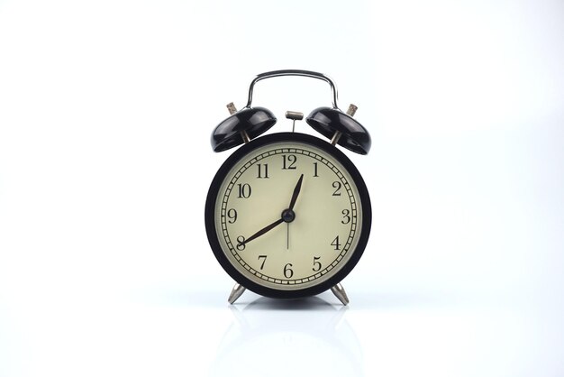 Close-up of clock against white background