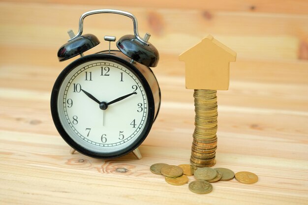 Close-up of clock on table