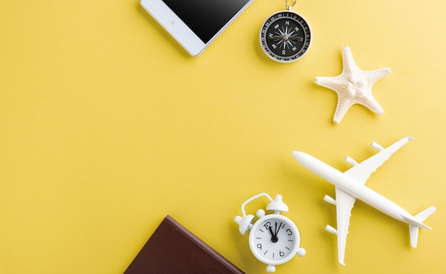 close-up of clock on yellow wall