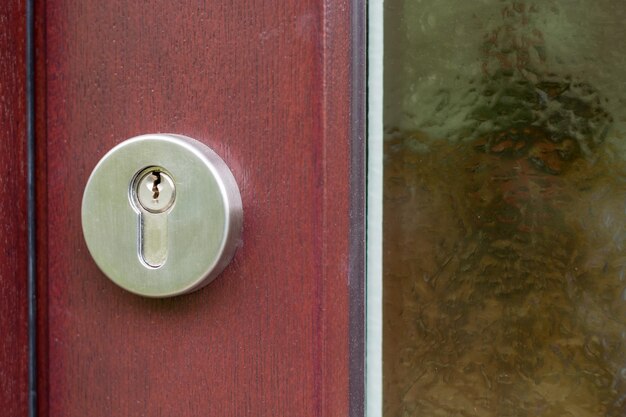 Close-up of closed door of building