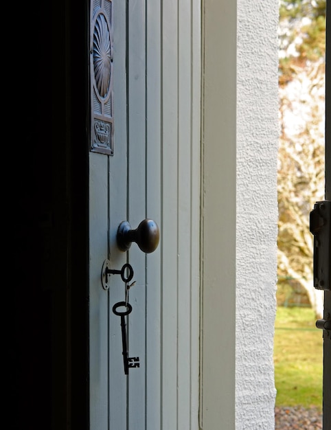 Close-up of closed door of building