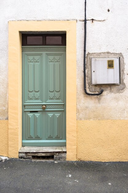 Close-up of closed door of house