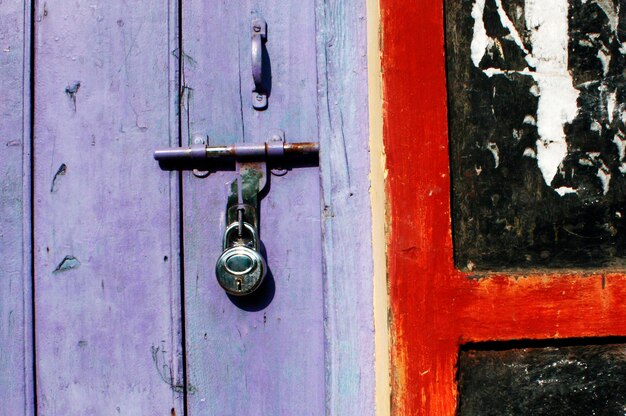 Close-up of closed door