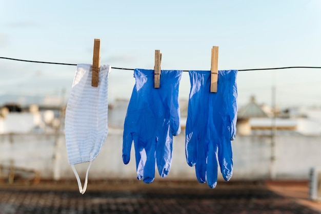 Photo close-up of clothes drying on clothesline