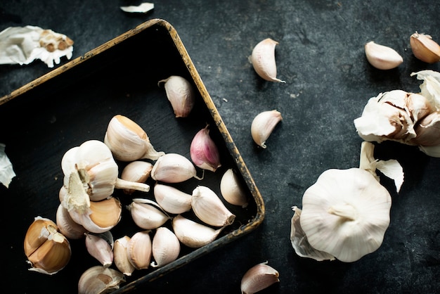 Close up clove of garlic for cooking