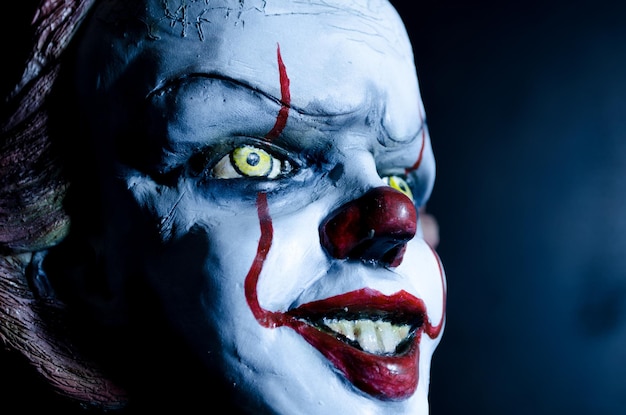 close-up of clown statue