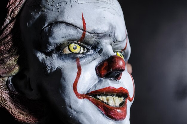 close-up of clown statue