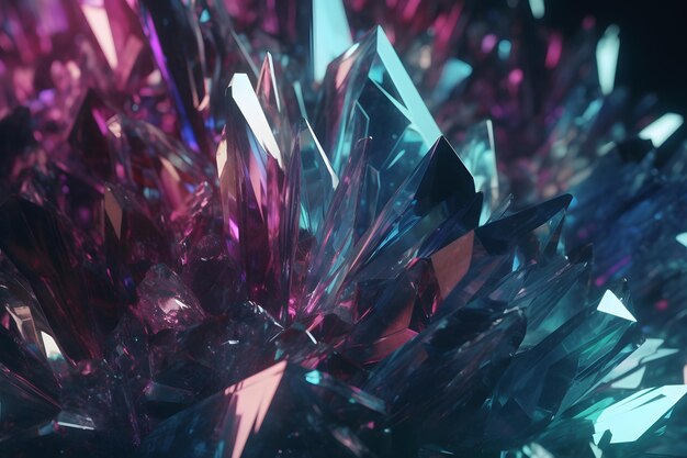 A close up of a cluster of crystals