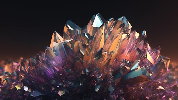 A close up of a cluster of crystals