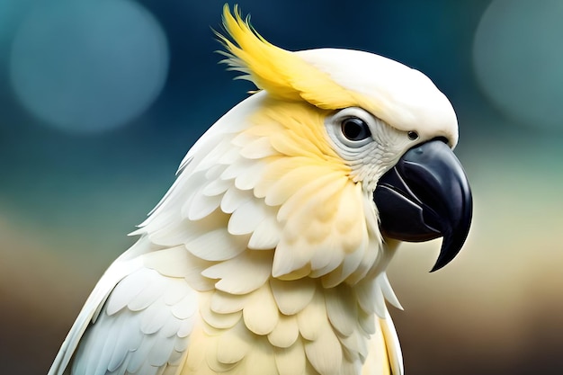 A close up of a cockatoo bird