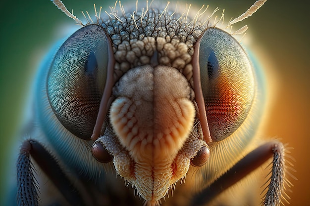 A close up of a cockroach's eyes