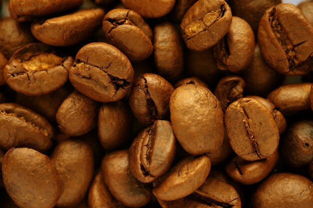 Close up on coffee bean texture