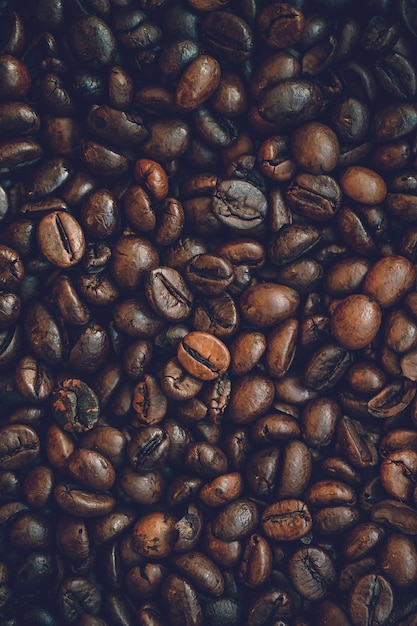 Close up coffee beans background