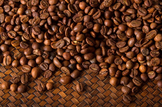 Close-up of coffee beans on table