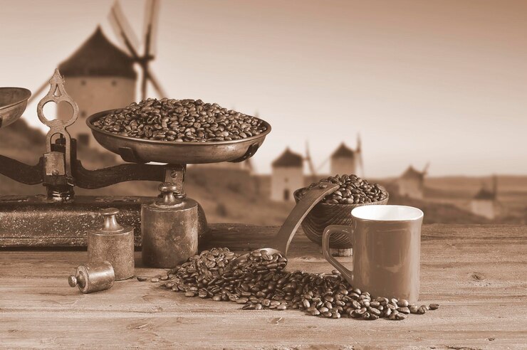 Photo close-up of coffee beans on table