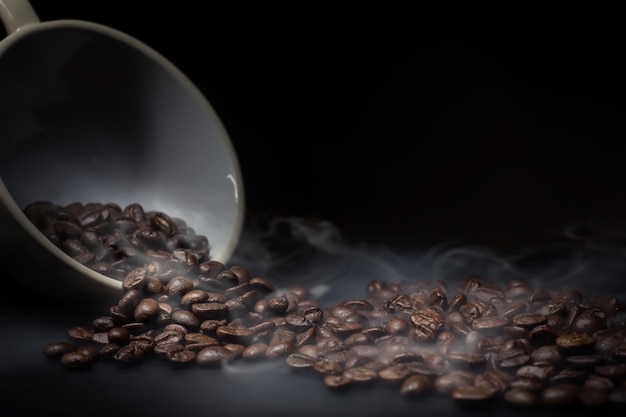 Close-up of coffee beans on table