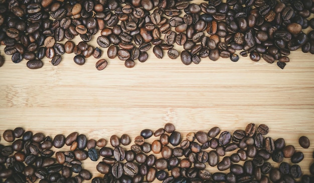 close-up of coffee beans on table