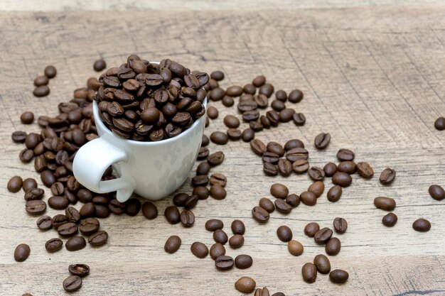 Close-up of coffee beans on table