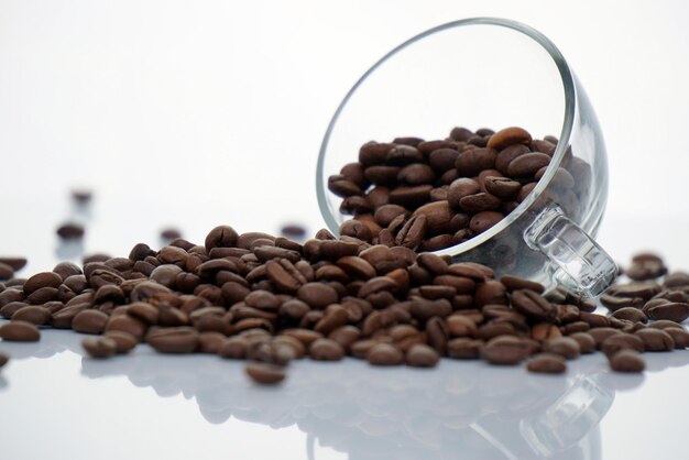 Close-up of coffee beans on table