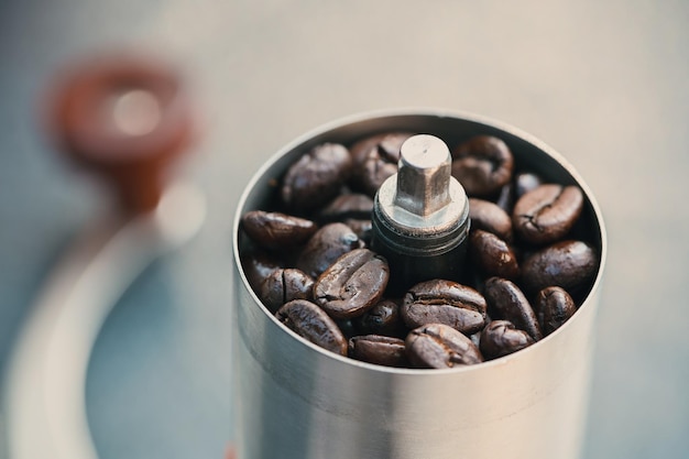 Photo close-up of coffee beans on table