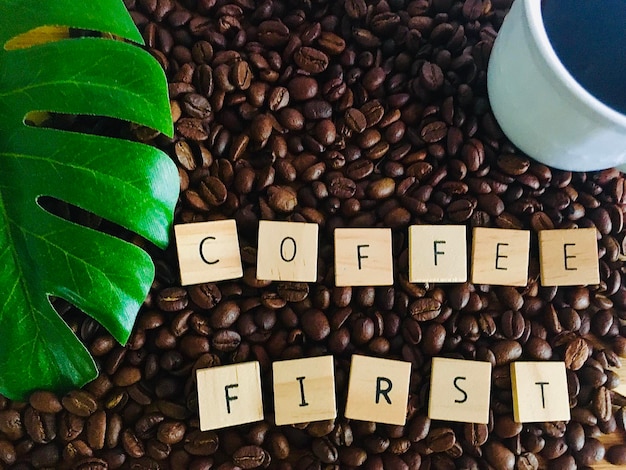 Photo close-up of coffee beans