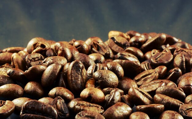 Foto prossimo piano dei chicchi di caffè