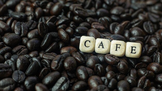 Foto prossimo piano dei chicchi di caffè