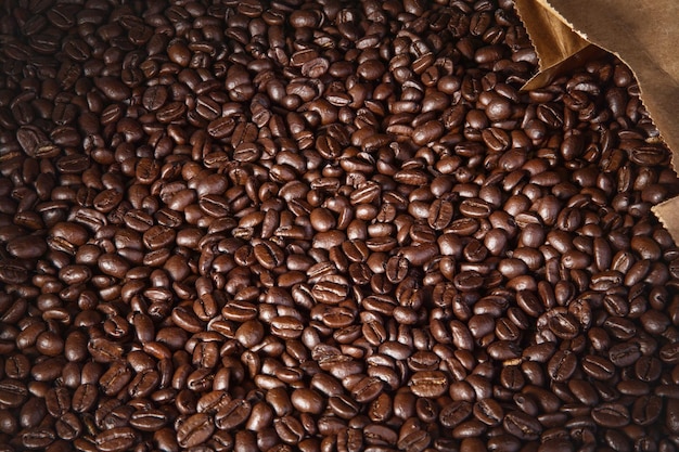 コーヒー豆のクローズアップ