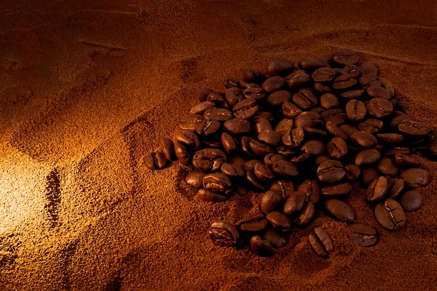 コーヒー豆のクローズアップ