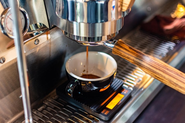 Foto close-up di un caffè in un caffè