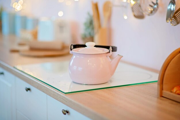 Close-up of coffee cup on table at home