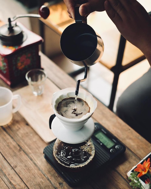 Photo close-up of coffee cup on table