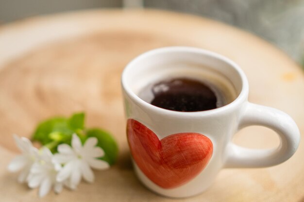 Close-up of coffee cup on table