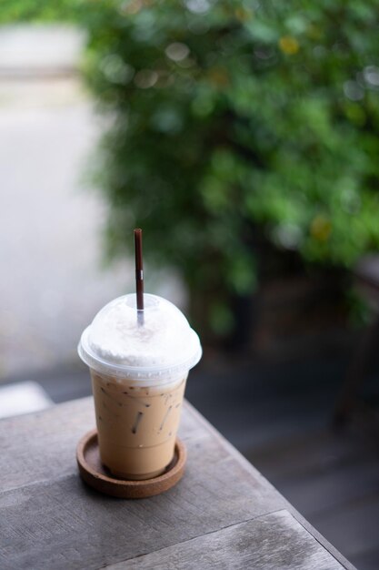 Close-up of coffee cup on table