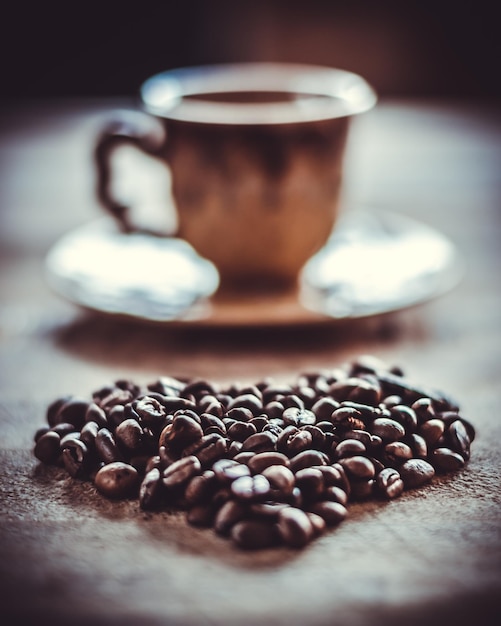 Close-up of coffee cup on table
