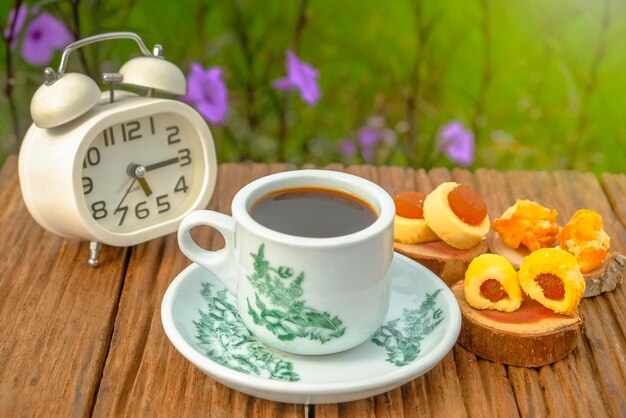 Close-up of coffee cup on table