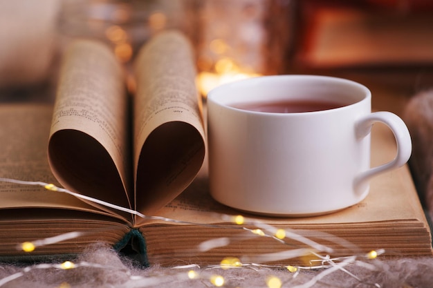 close-up of coffee cup on table